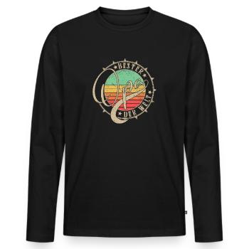 Bester Opa der Welt Vintage & Retro Geschenk - Männer Premium Bio Langarmshirt - Schwarz - Vorne - Nico (187cm)