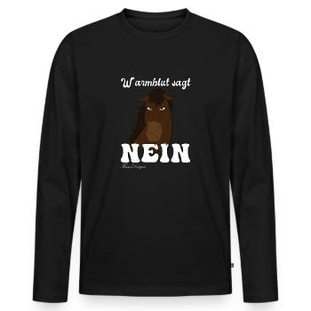 Warmblut sagt Nein Irre lustiges störrisches Pferd - Männer Premium Bio Langarmshirt - Schwarz - Vorne - Nico (187cm)