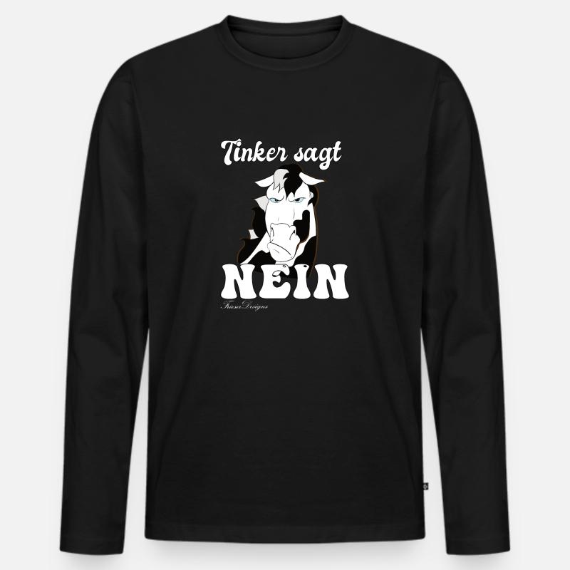 Tinker sagt Nein lustiges süßes trotziges Pferde - Männer Premium Bio Langarmshirt - Schwarz