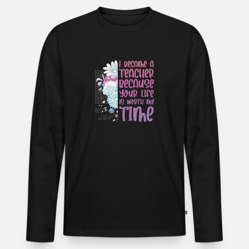 Lehrerin - Männer Premium Bio Langarmshirt - Schwarz