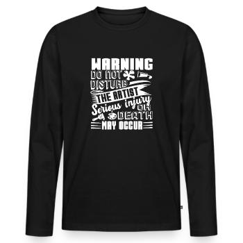 Artist Do Not Disturb The Artist - Men's Premium Organic Long Sleeve Shirt - black - Front - Nico (187cm)