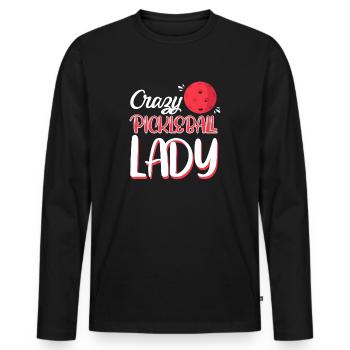 Fun Pickleball Design for Pickleball Players - Men's Premium Organic Long Sleeve Shirt - black - Front - Nico (187cm)