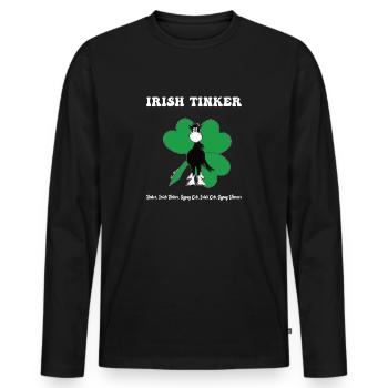 Tinker, Irish Tinker, Gypsy Cob, Gypsy Vanner - Men's Premium Organic Long Sleeve Shirt - black - Front - Nico (187cm)