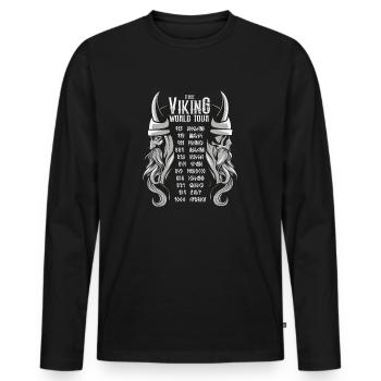 Vikings Nordic Walhalla Norse Mythology - T-shirt manches longues Premium bio Homme - noir - Devant - Nico (187cm)