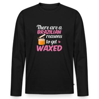 Cosmétiques drôles Sort Waxing beauté - T-shirt manches longues Premium bio Homme - noir - Devant - Nico (187cm)