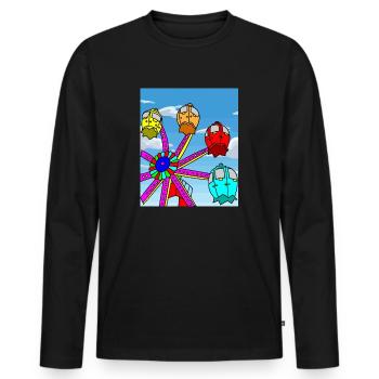 Funfair remunerated amusement park - Men's Premium Organic Long Sleeve Shirt - black - Front - Nico (187cm)