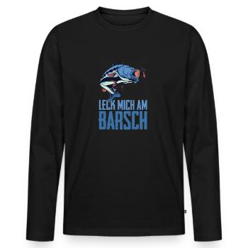 Angeln Barsch - Männer Premium Bio Langarmshirt - Schwarz - Vorne - Nico (187cm)