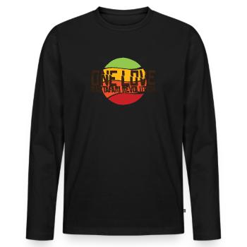 Rastafari Amour et évolution - T-shirt manches longues Premium bio Homme - noir - Devant - Nico (187cm)