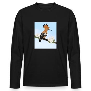 Wiedehopf Vogel Gartenvogel Singvogel Ornithologe - Männer Premium Bio Langarmshirt - Schwarz - Vorne - Nico (187cm)