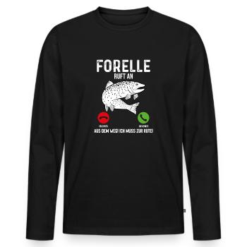 Forelle Angeln - Männer Premium Bio Langarmshirt - Schwarz - Vorne - Nico (187cm)
