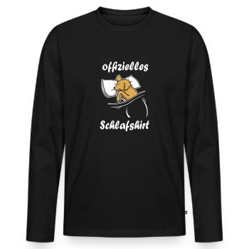 Offizielles Schlafshirt Oberteil Golden Retriver - Männer Premium Bio Langarmshirt - Schwarz - Vorne - Nico (187cm)