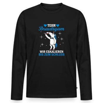 Team Bräutigam JGA Männer Junggesellenabschied Er - Männer Premium Bio Langarmshirt - Schwarz - Vorne - Nico (187cm)