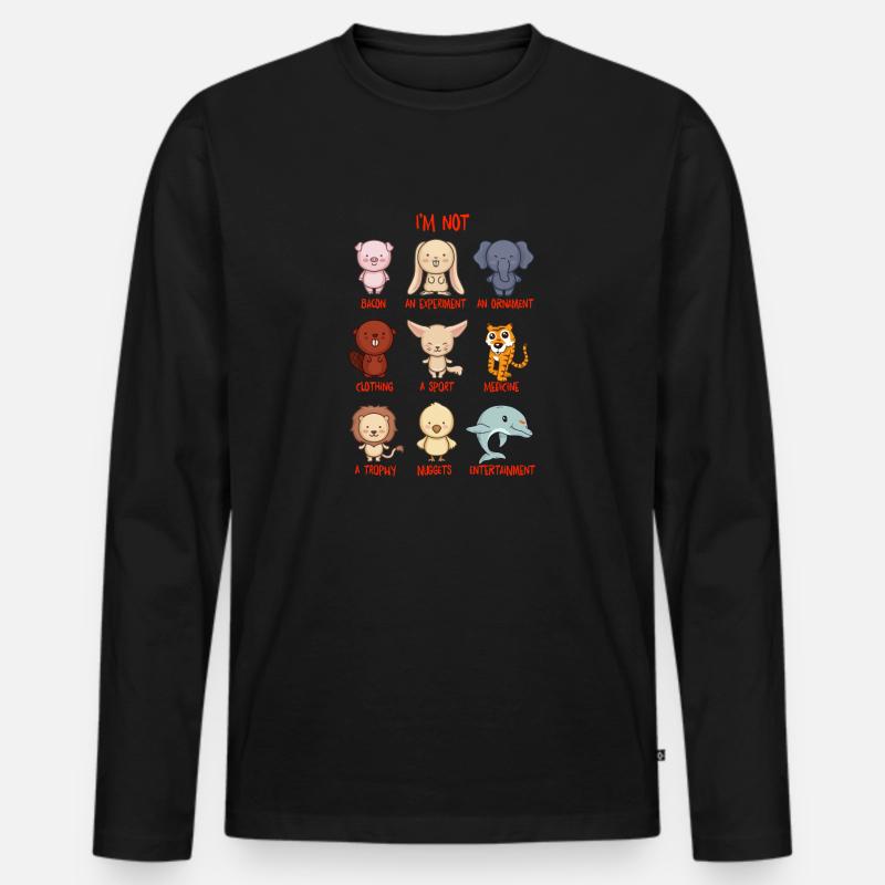 Tierschutz - Männer Premium Bio Langarmshirt - Schwarz