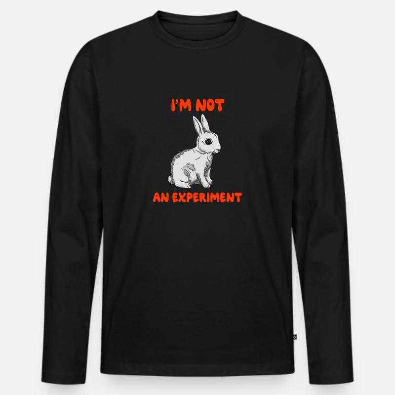 Hase Tierschutz - Männer Premium Bio Langarmshirt - Schwarz
