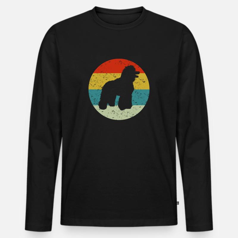 Poddle - Männer Premium Bio Langarmshirt - Schwarz