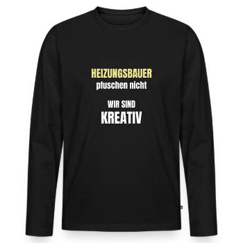 Heizungsbauer pfuschen nicht - Männer Premium Bio Langarmshirt - Schwarz - Vorne - Nico (187cm)