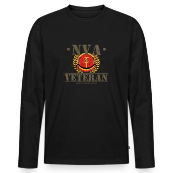 NVA Veteran OSSI Ostdeutschland Veteran Geschenk - Männer Premium Bio Langarmshirt - Schwarz - Vorne - Nico (187cm)