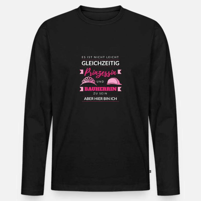 Bauherrin - Männer Premium Bio Langarmshirt - Schwarz