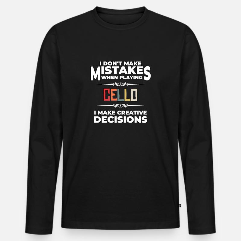 Cello lustiger Spruch - Männer Premium Bio Langarmshirt - Schwarz