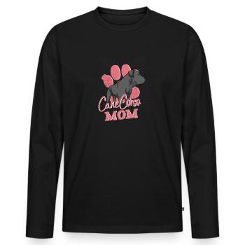 Cane Corso Mom - Dogs Owner Design Malosser - Men's Premium Organic Long Sleeve Shirt - black - Front - Nico (187cm)