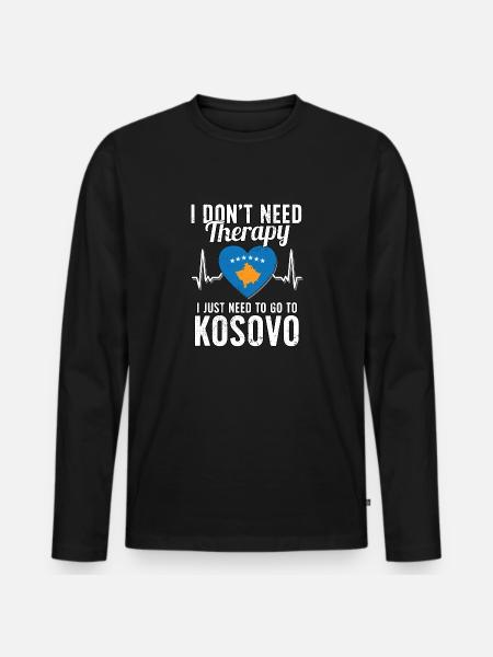 Kosovo flag I Kosovan Souvenirs - Men's Premium Organic Long Sleeve Shirt - black