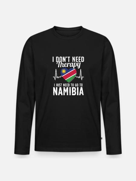 Namibia flag I Namibian Souvenirs - Men's Premium Organic Long Sleeve Shirt - black