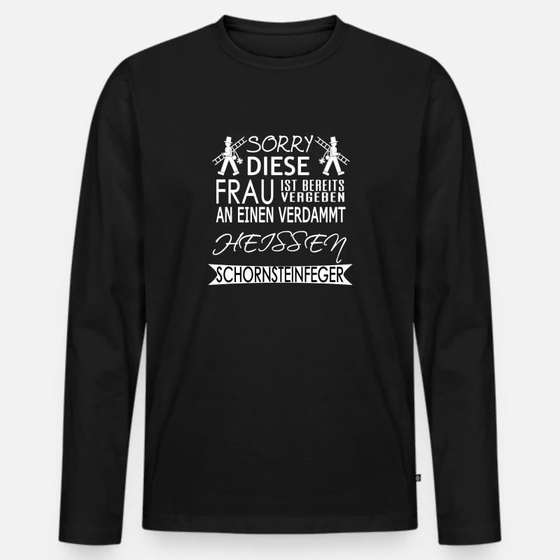 Bereits vergeben - Schornsteinfeger - Männer Premium Bio Langarmshirt - Schwarz