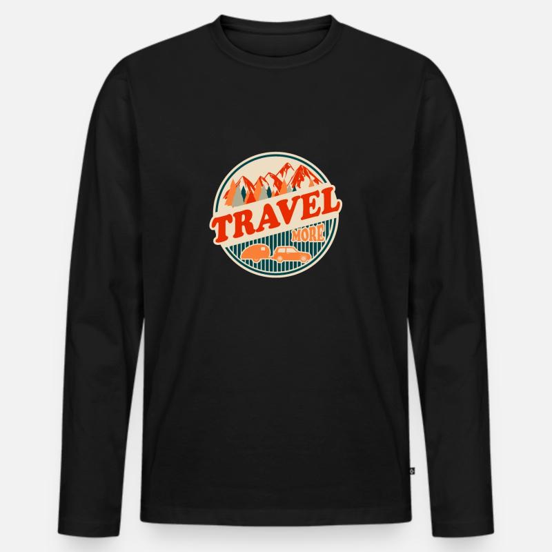 Reisen - Männer Premium Bio Langarmshirt - Schwarz