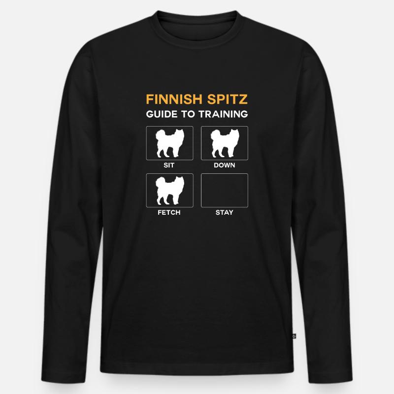 Finnish Spitz Guide To Training - Männer Premium Bio Langarmshirt - Schwarz