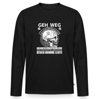 geh weg ich bin ein mürrischer alter Mann Geschenk - Männer Premium Bio Langarmshirt - Schwarz - Vorne - Nico (187cm)