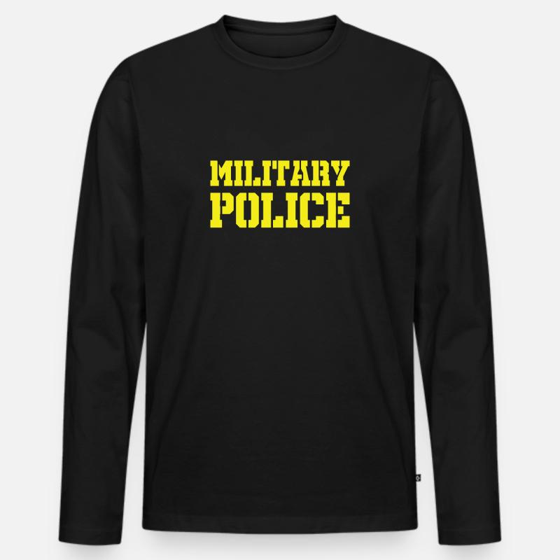 Militärpolizei - Männer Premium Bio Langarmshirt - Schwarz
