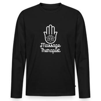 Massage-Therapeut - Männer Premium Bio Langarmshirt - Schwarz - Vorne - Nico (187cm)