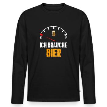 Lustig JGA Bier Mythos Biermarke Beer Malle Spruch - Männer Premium Bio Langarmshirt - Schwarz - Vorne - Nico (187cm)
