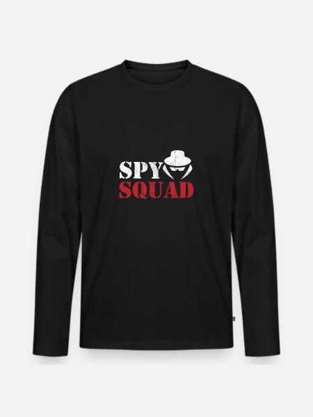 Spion-Geheimagent - Männer Premium Bio Langarmshirt - Schwarz