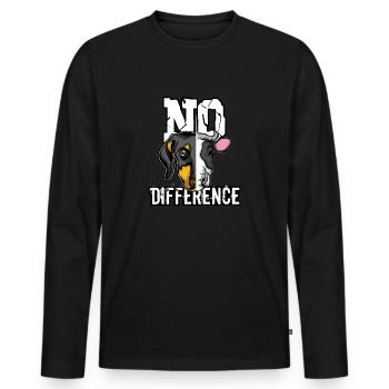 Tierschutz Vegan - Männer Premium Bio Langarmshirt - Schwarz - Vorne - Nico (187cm)