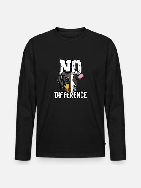 Tierschutz Vegan - Männer Premium Bio Langarmshirt - Schwarz