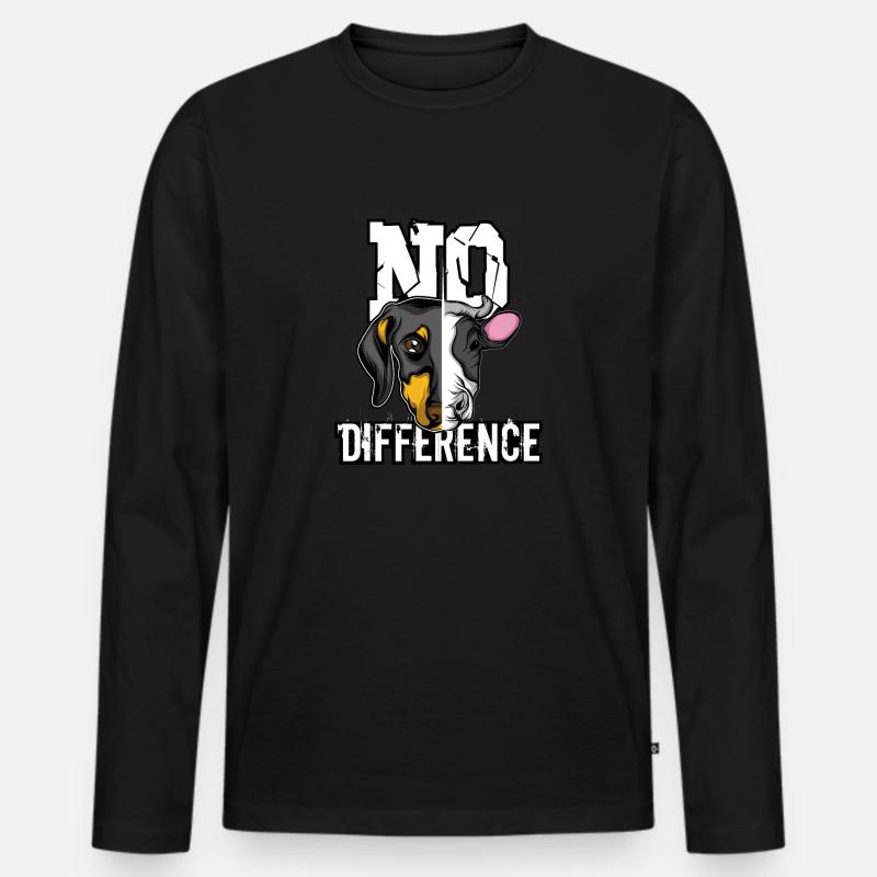 Tierschutz Vegan - Männer Premium Bio Langarmshirt - Schwarz