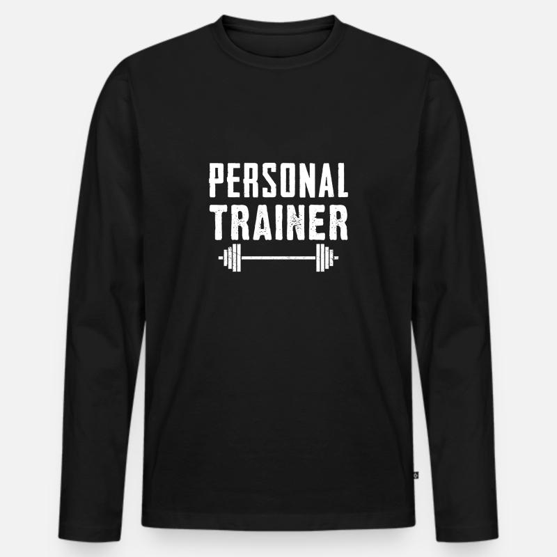 Persönlicher Trainer - Männer Premium Bio Langarmshirt - Schwarz