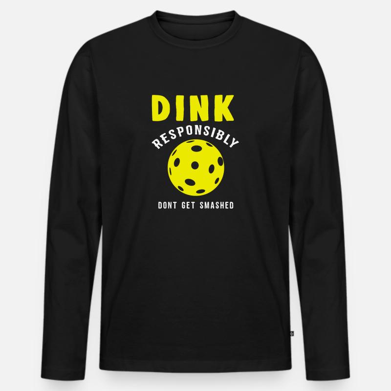 Pickleball Dink Lustig - Männer Premium Bio Langarmshirt - Schwarz
