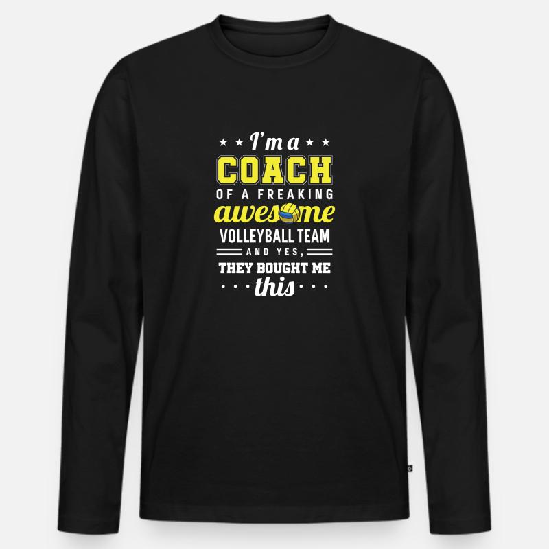 Lustiges Volleyball Trainer Geschenk - Männer Premium Bio Langarmshirt - Schwarz