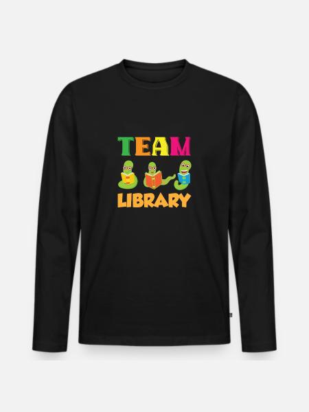 Team Library Cute Librarian School - Men's Premium Organic Long Sleeve Shirt - black