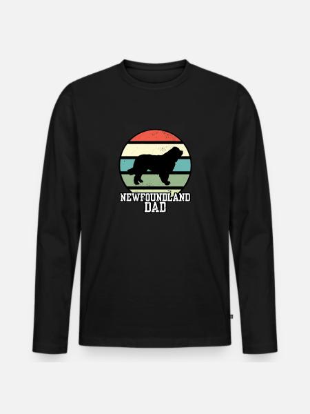 Newfoundland Dad I Rétro Newfoundland papa - T-shirt manches longues Premium bio Homme - noir