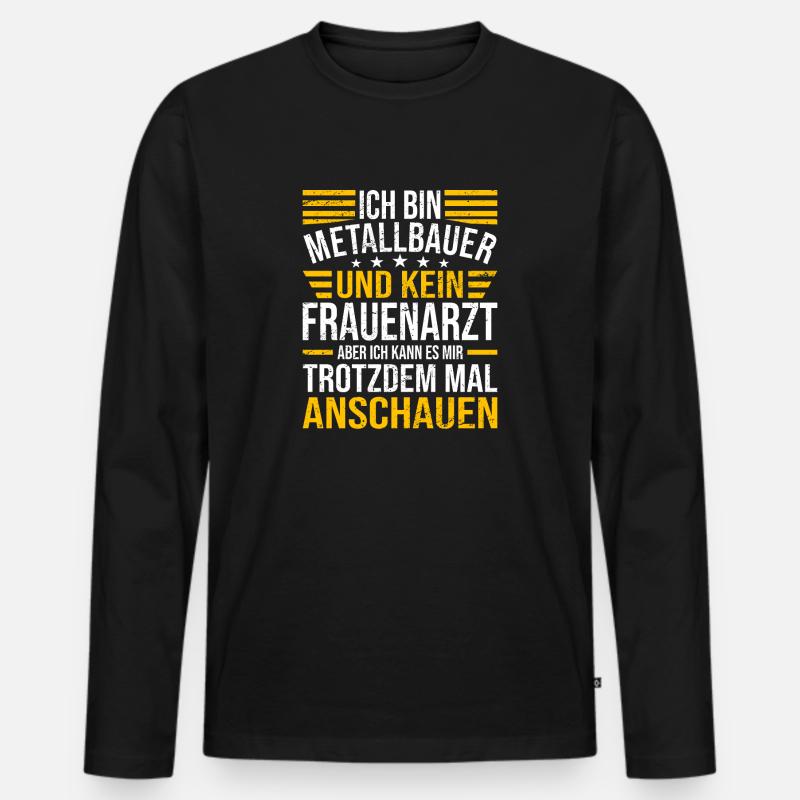 Ich Bin Metallbauer - Männer Premium Bio Langarmshirt - Schwarz