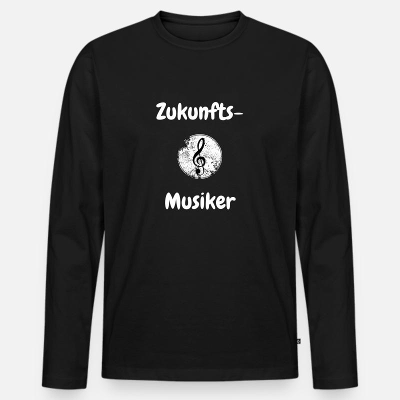 Zukunftsmusiker - Männer Premium Bio Langarmshirt - Schwarz