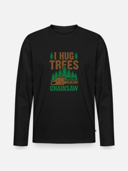 Arborist Chainsaw Funny Trees - Men's Premium Organic Long Sleeve Shirt - black