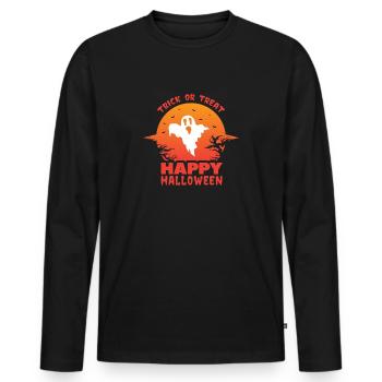 Halloween Trick Or Treat - T-shirt manches longues Premium bio Homme - noir - Devant - Nico (187cm)