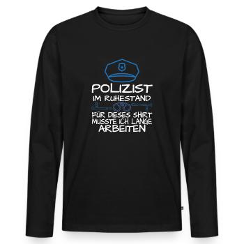 Policier à la retraite départ à la retraite - T-shirt manches longues Premium bio Homme - noir - Devant - Nico (187cm)