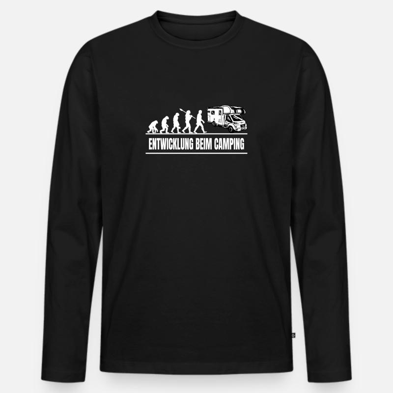 Lustiger Camper Camping Spruch - Männer Premium Bio Langarmshirt - Schwarz