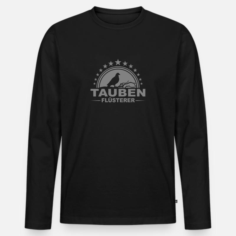 Taube Taubenflüsterer - Männer Premium Bio Langarmshirt - Schwarz