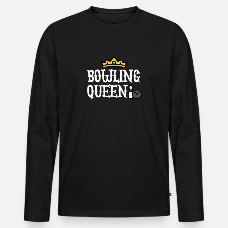 Bowling Queen Bowler - Männer Premium Bio Langarmshirt - Schwarz